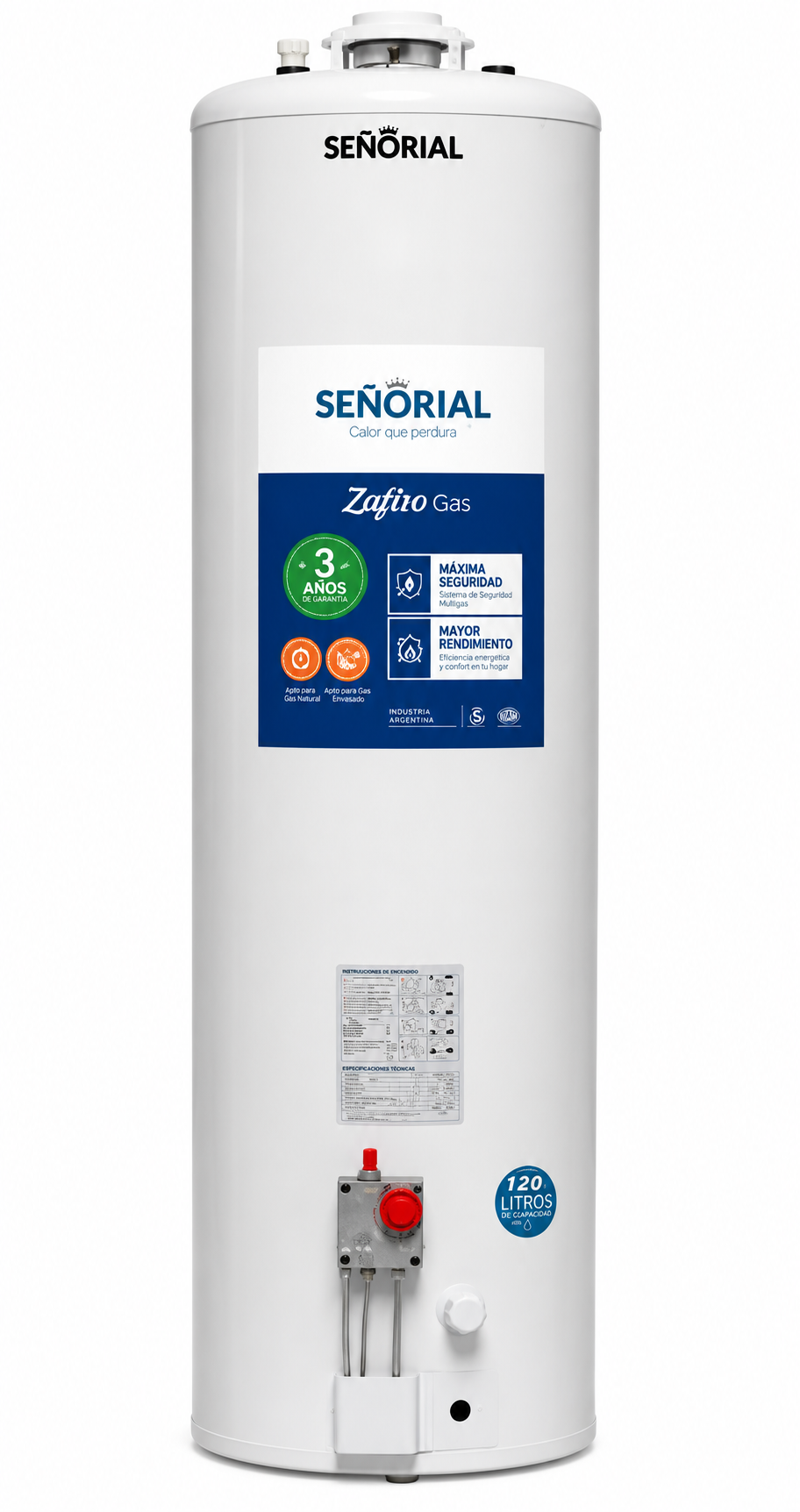 Termotanque Señorial 120 Lts Zafiro Multigas