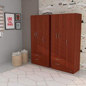 Placard ECO 3 Puertas 2 Cajones Caoba