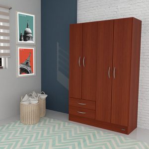 Placard ECO 4 puertas 2 cajones Caoba