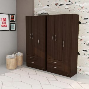 Placard ECO 3 Puertas 2 Cajones Chocolate