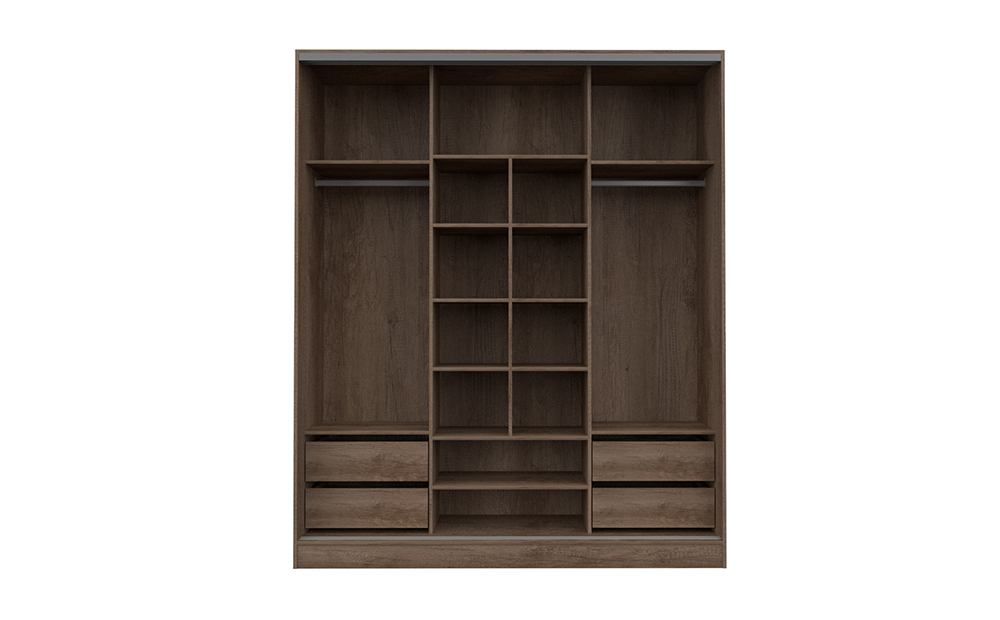 Placard SIGNATURE 3 Puertas Corredizas 4 Cajones 180 cm Nebraska gris - Imagen 4