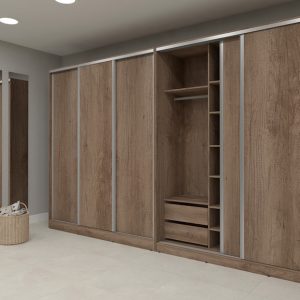 Placard SIGNATURE 3 Puertas Corredizas 4 Cajones 180 cm Nebraska gris