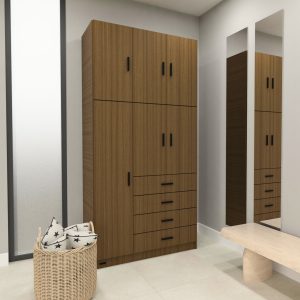 Placard SELECT 6 Puertas 4 Cajones Avellana
