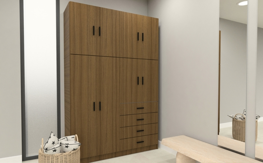 Placard SELECT 8 Puertas 4 Cajones Avellana
