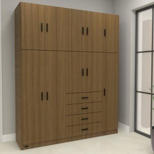 Placard Select 10 Puertas 4 Cajones Avellana