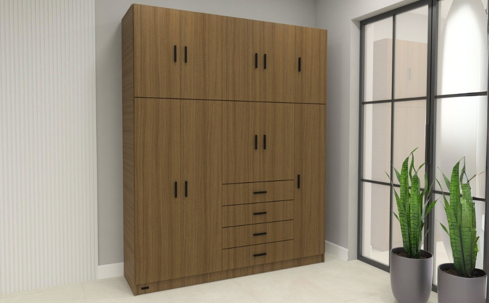Placard Select 10 Puertas 4 Cajones Avellana