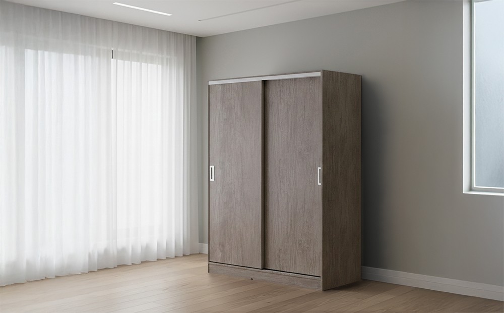 Placard NEXO 2 Puertas Corredizas 2 Cajones 140 cm Grei