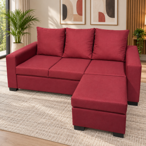 Rinconero Ombú tres Cuerpos puff reversible bordo
