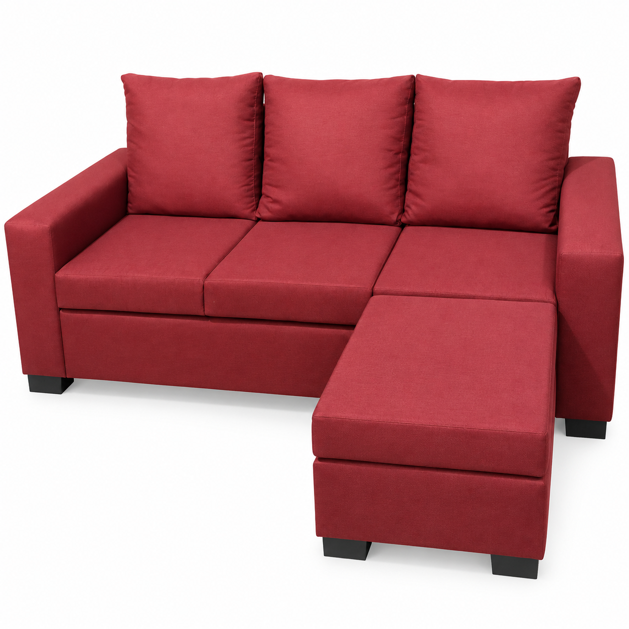 Rinconero Ombú tres Cuerpos puff reversible bordo - Imagen 3