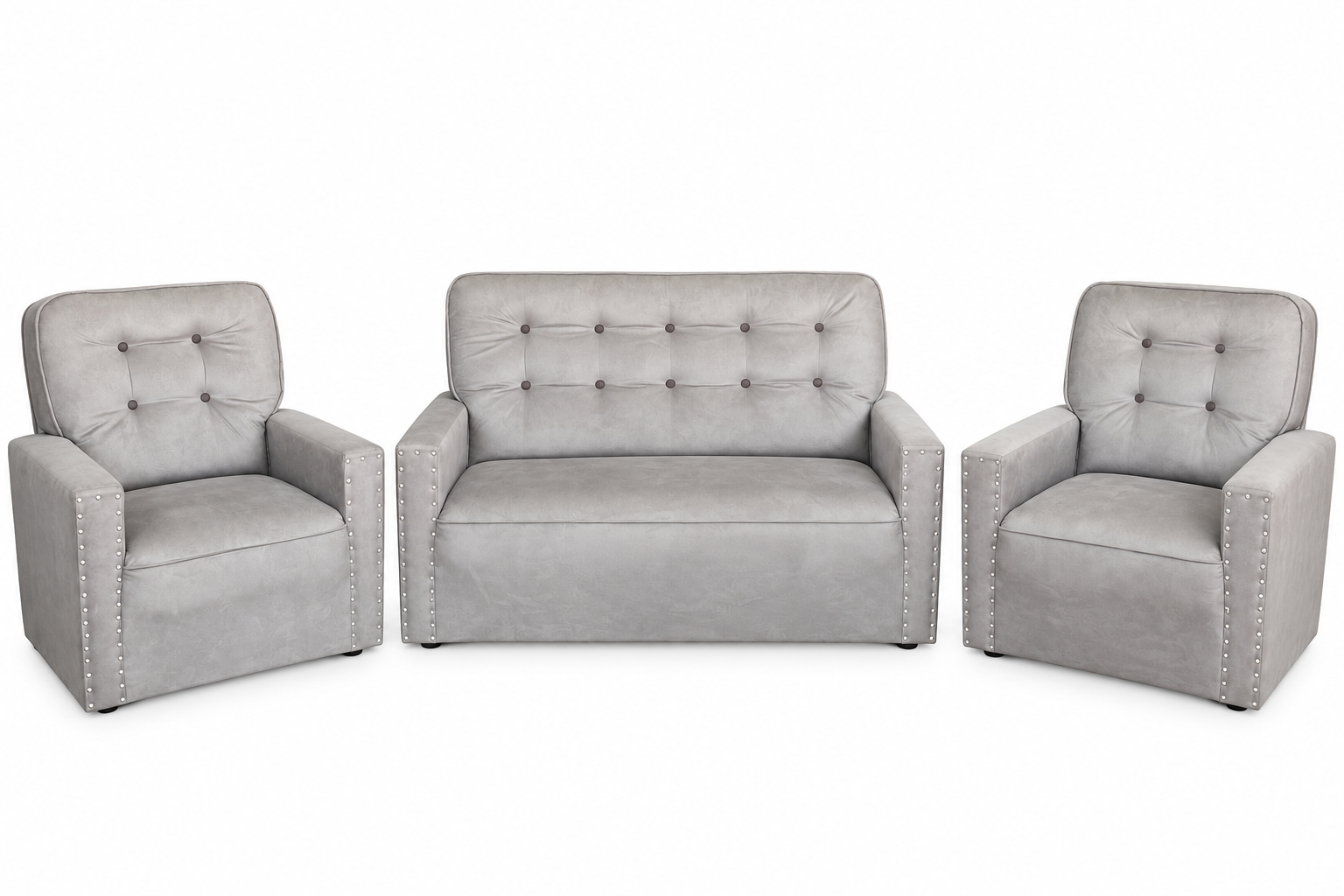 Juego de Living Federal Sillon 2 Cuerpos y 2 Sillones Individuales Gris - Imagen 3